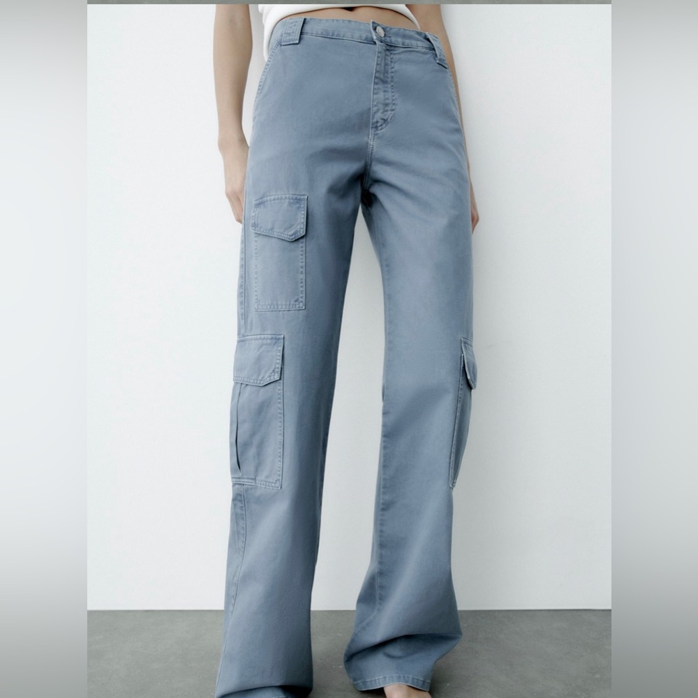 New Zara Wide Leg Cargo Pants